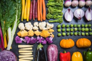 Colorful vegetables for healthy diet